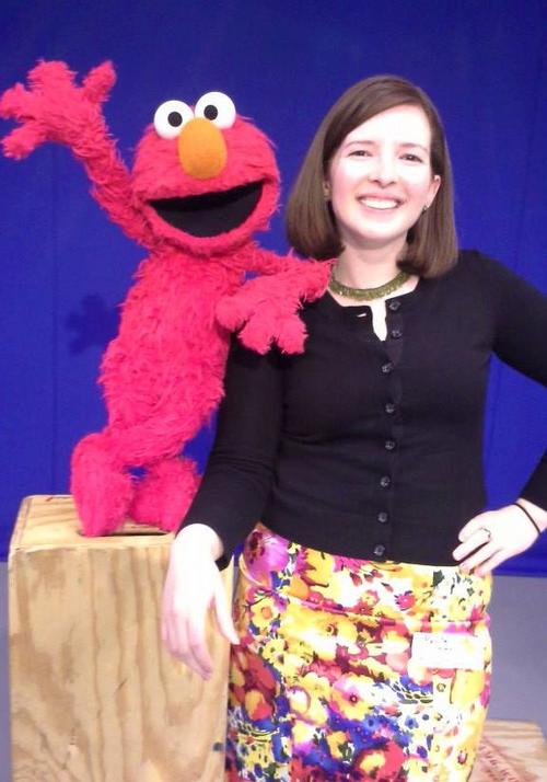 Marta Rusek with Elmo at Sesame Workshop